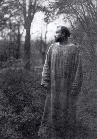 Gustav Klimt in garden